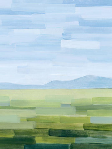 Green County II White Modern Wood Framed Art Print with Double Matting by Popp, Grace