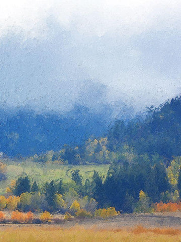 Mountain Mist II White Modern Wood Framed Art Print with Double Matting by Vest, Chris