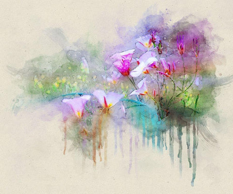 Sego Lilies White Modern Wood Framed Art Print with Double Matting by Vest, Chris