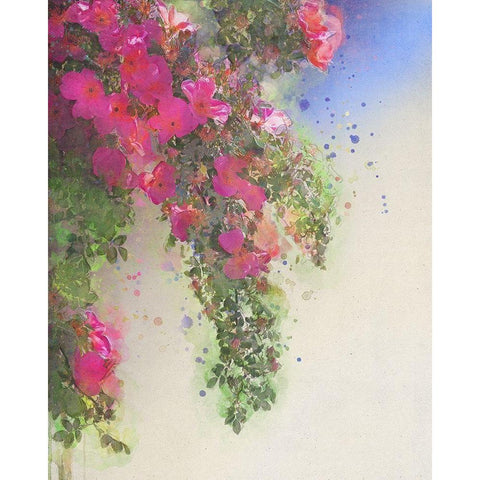 Cascade of Roses I Gold Ornate Wood Framed Art Print with Double Matting by Vest, Chris