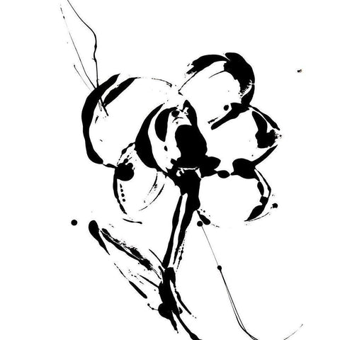 Flower Squiggle I Black Modern Wood Framed Art Print by Ashley, Erin