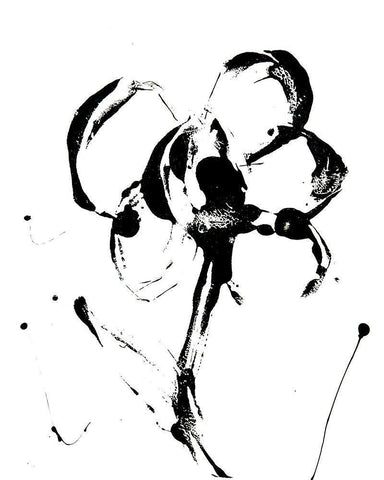 Flower Squiggle II Black Ornate Wood Framed Art Print with Double Matting by Ashley, Erin