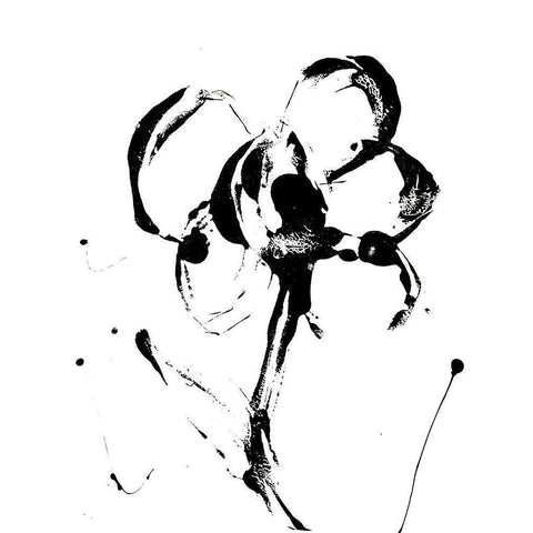 Flower Squiggle II White Modern Wood Framed Art Print by Ashley, Erin