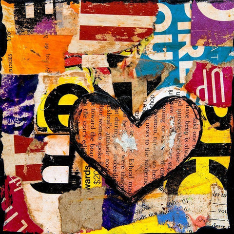 Mixed Luv Black Modern Wood Framed Art Print with Double Matting by Ashley, Erin
