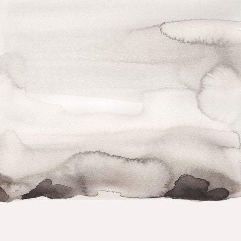 Watercolor Abstract Horizon II White Modern Wood Framed Art Print with Double Matting by Green, Jacob