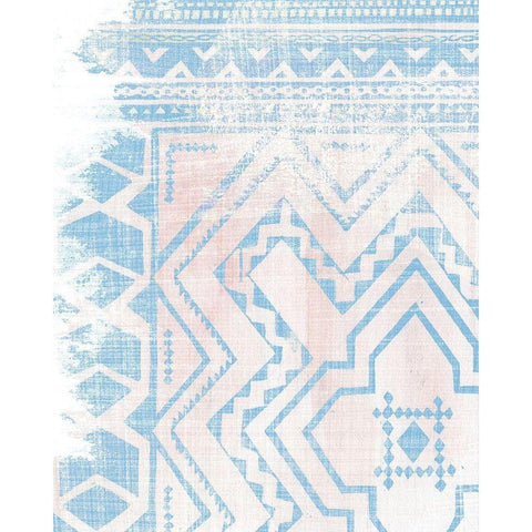 Baby Blue Textile II Black Modern Wood Framed Art Print with Double Matting by Wang, Melissa