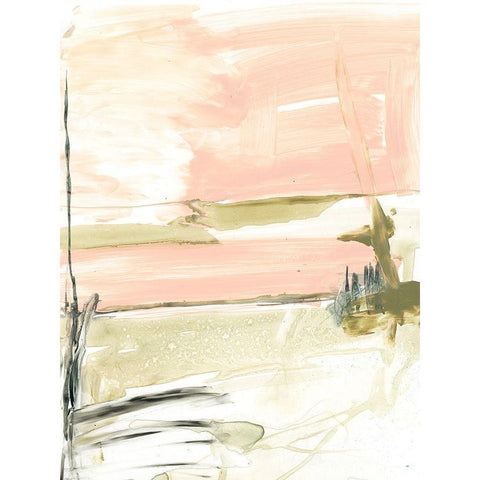 Peach Sorbet II Black Modern Wood Framed Art Print with Double Matting by Goldberger, Jennifer