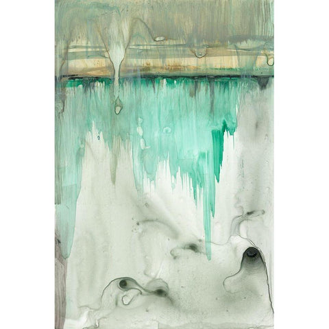 Verde Horizon I White Modern Wood Framed Art Print by Goldberger, Jennifer