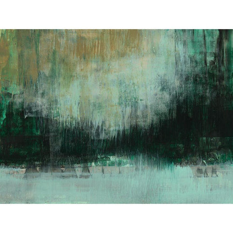 Emerald Grotto II Black Modern Wood Framed Art Print with Double Matting by Goldberger, Jennifer