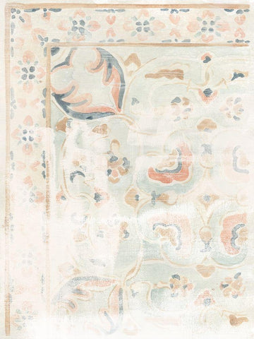 Antique Textile Swatch I White Modern Wood Framed Art Print with Double Matting by Vess, June Erica