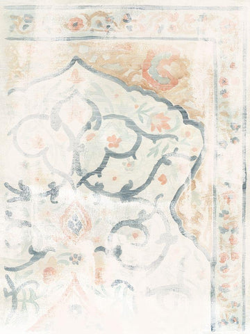 Antique Textile Swatch III White Modern Wood Framed Art Print with Double Matting by Vess, June Erica