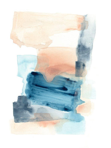 Wave Stack I Black Ornate Wood Framed Art Print with Double Matting by Vess, June Erica