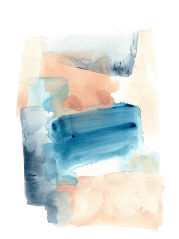 Wave Stack II White Modern Wood Framed Art Print with Double Matting by Vess, June Erica