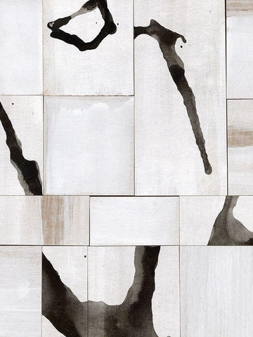 Neutral Subtext I White Modern Wood Framed Art Print with Double Matting by Stramel, Renee W.