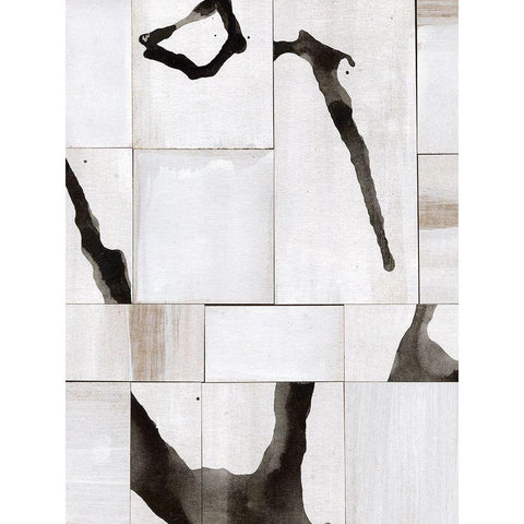 Neutral Subtext I Black Modern Wood Framed Art Print by Stramel, Renee W.