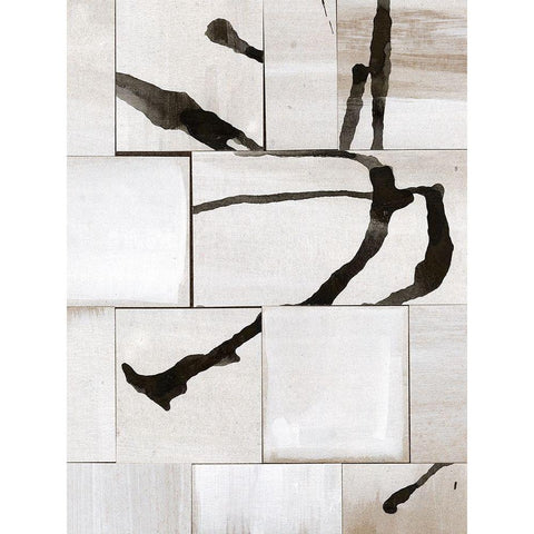 Neutral Subtext II Black Modern Wood Framed Art Print by Stramel, Renee W.