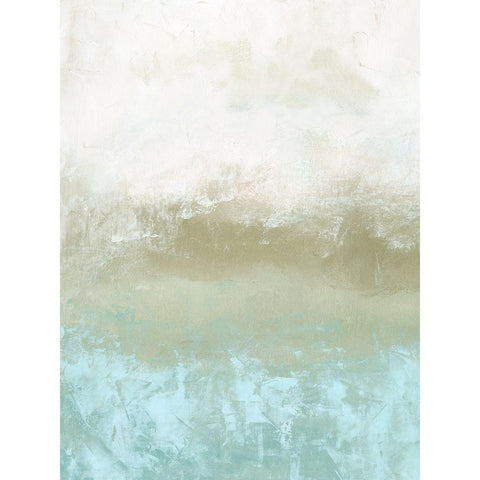 Soft Sea Green Composition I White Modern Wood Framed Art Print by Caroline, Emma