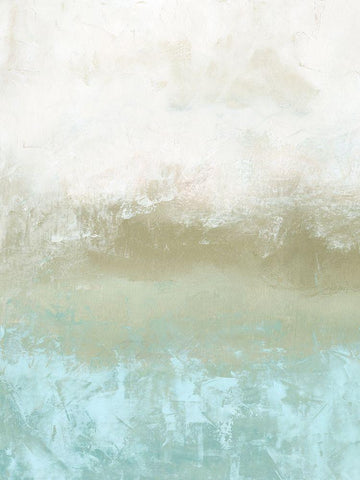 Soft Sea Green Composition I Black Ornate Wood Framed Art Print with Double Matting by Caroline, Emma