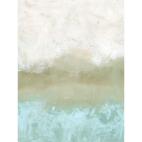Soft Sea Green Composition II White Modern Wood Framed Art Print by Caroline, Emma