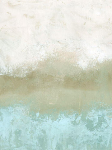 Soft Sea Green Composition II Black Ornate Wood Framed Art Print with Double Matting by Caroline, Emma