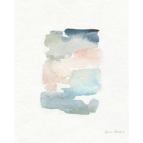 Sea Glass Color Studies II Black Modern Wood Framed Art Print with Double Matting by Caroline, Emma