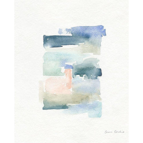 Sea Glass Color Studies IV Black Modern Wood Framed Art Print with Double Matting by Caroline, Emma