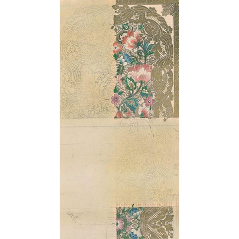 Vintage Design Sketch IV Gold Ornate Wood Framed Art Print with Double Matting by Baxter Mill Archive