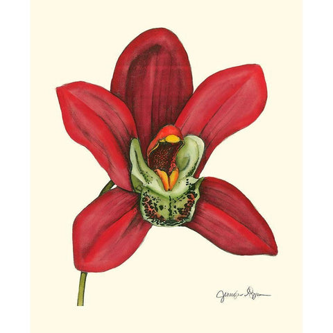 Majestic Orchid III Black Modern Wood Framed Art Print by Goldberger, Jennifer