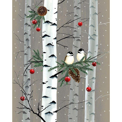 Birch Birds I Black Modern Wood Framed Art Print with Double Matting by Popp, Grace