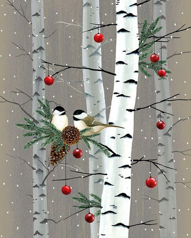 Birch Birds II White Modern Wood Framed Art Print with Double Matting by Popp, Grace