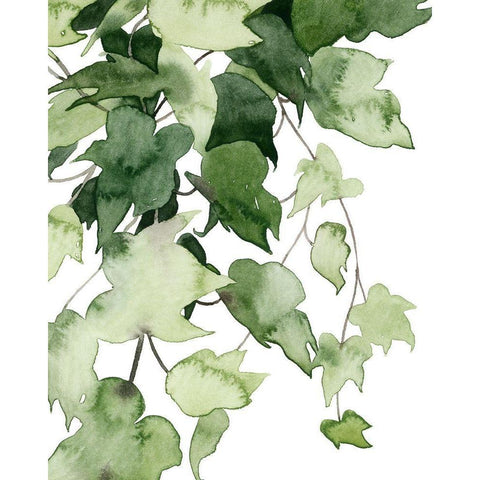 Emerald Vines I White Modern Wood Framed Art Print by Popp, Grace