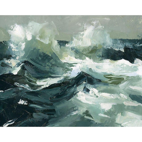 Choppy Ocean View I Black Modern Wood Framed Art Print with Double Matting by Caroline, Emma
