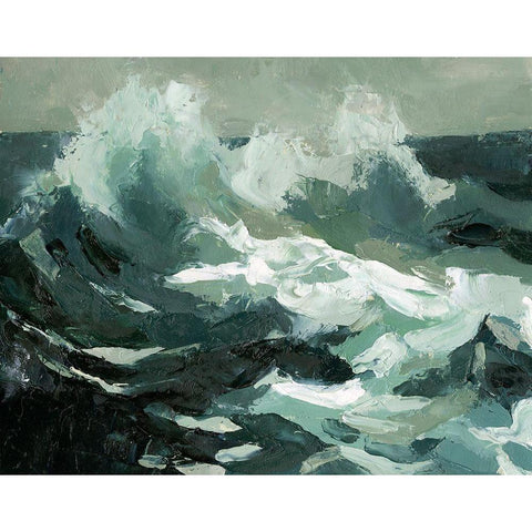 Choppy Ocean View II Black Modern Wood Framed Art Print with Double Matting by Caroline, Emma