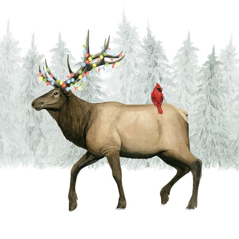 Festive Forest I White Modern Wood Framed Art Print by Popp, Grace