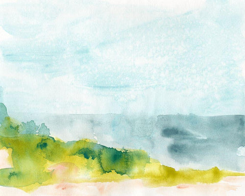 Spring Shoals II White Modern Wood Framed Art Print with Double Matting by Vess, June Erica