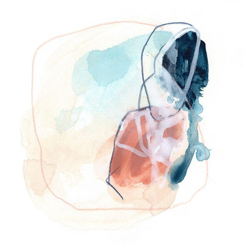 Rose Round IV White Modern Wood Framed Art Print by Vess, June Erica