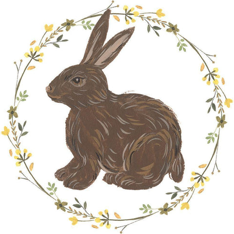 Happy Bunny Day II Gold Ornate Wood Framed Art Print with Double Matting by Wang, Melissa