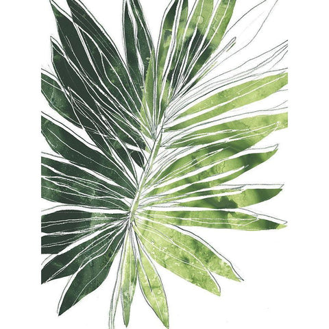 Expressive Palm I White Modern Wood Framed Art Print by Vess, June Erica