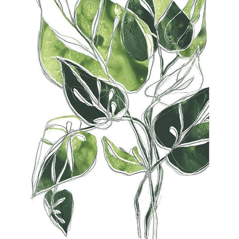 Expressive Palm II White Modern Wood Framed Art Print by Vess, June Erica