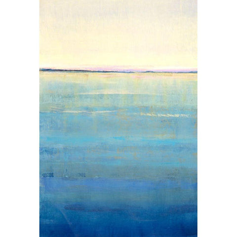 Ocean Blue Horizon I White Modern Wood Framed Art Print by OToole, Tim