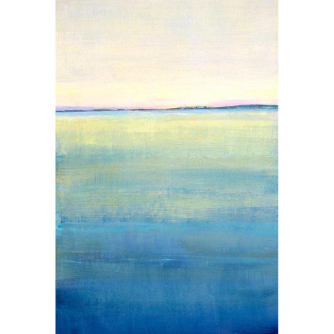 Ocean Blue Horizon II Black Modern Wood Framed Art Print by OToole, Tim