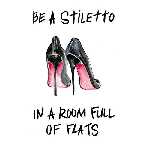 If the Shoe Fits II Black Modern Wood Framed Art Print with Double Matting by Moore, Regina