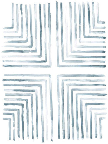 Divisions II White Modern Wood Framed Art Print with Double Matting by Lam, Vanna
