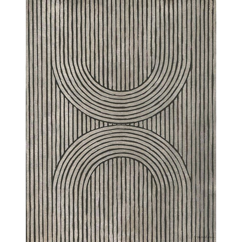 Cedar Grooves II Black Modern Wood Framed Art Print with Double Matting by Lam, Vanna