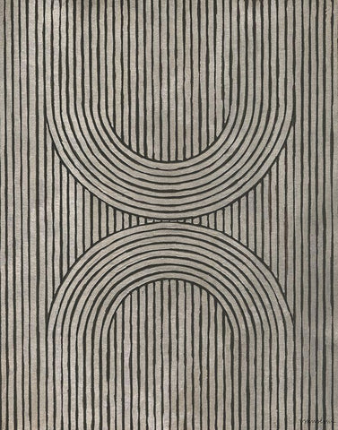 Cedar Grooves II White Modern Wood Framed Art Print with Double Matting by Lam, Vanna