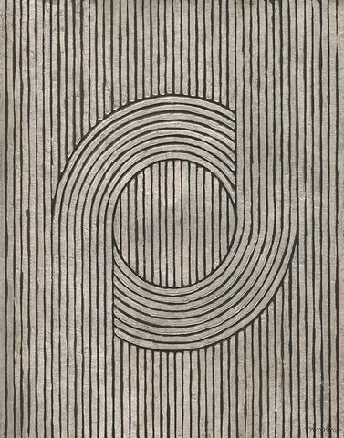 Cedar Grooves III White Modern Wood Framed Art Print with Double Matting by Lam, Vanna