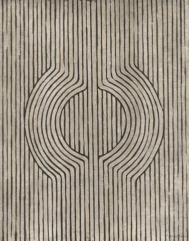 Cedar Grooves IV Black Ornate Wood Framed Art Print with Double Matting by Lam, Vanna