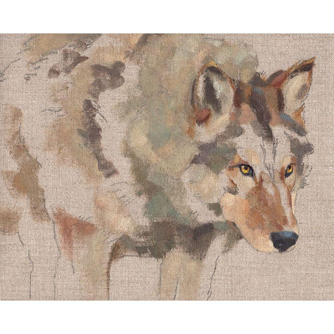 Timber Wolf I Black Modern Wood Framed Art Print with Double Matting by Green, Jacob