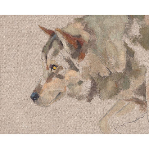 Timber Wolf II Black Modern Wood Framed Art Print with Double Matting by Green, Jacob