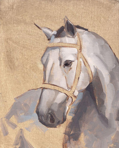 Thoroughbred V White Modern Wood Framed Art Print with Double Matting by Green, Jacob